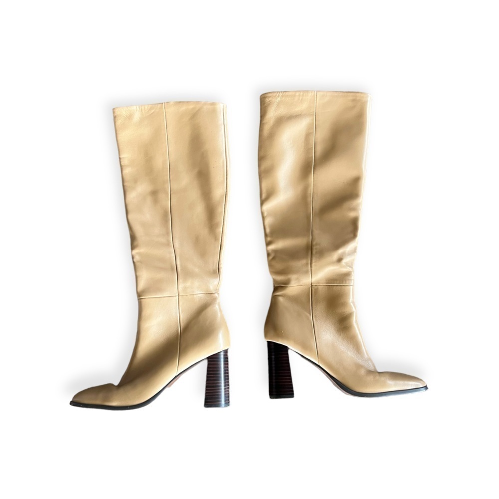 Senso knee high boots beige cream Size 39 / 9 Zandar heels